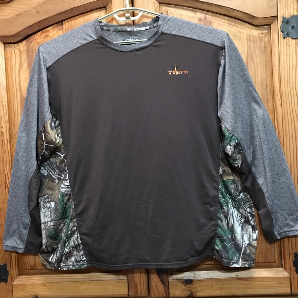 Habit Real Tree Camo Performance long sleeve Men's 2XL brown and gray